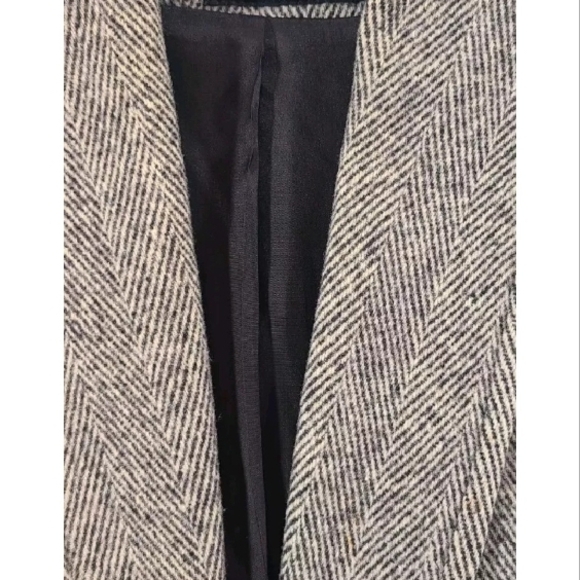 Vintage Noble Fashions Herringbone Jacket Women LG Double Breasted Wool Blend - Picture 10 of 14